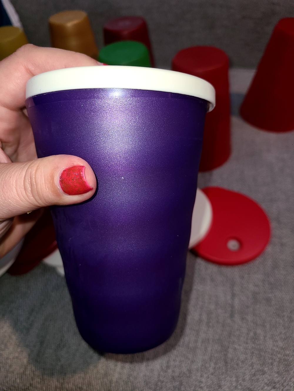 Tupperware 9 Tumblers with 7 Lids
